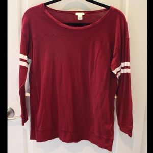 Maroon Striped J. Crew Shirt